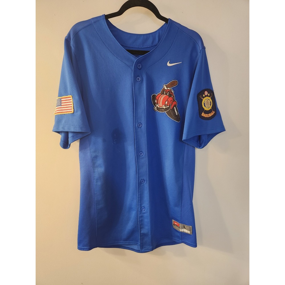 Nike Team American Legion Baseball Jersey with Patches 16 Large Memorabilia